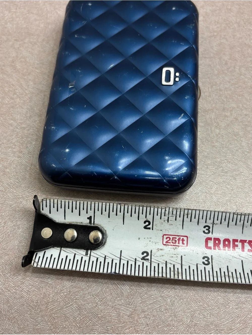 Blue Aluminum Wallet Quilted Pattern Passport Size Ogon Designs Minimalist